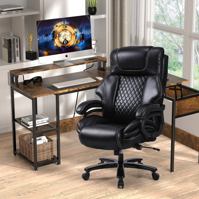 Vanbow big and tall reclining leather office chair discount